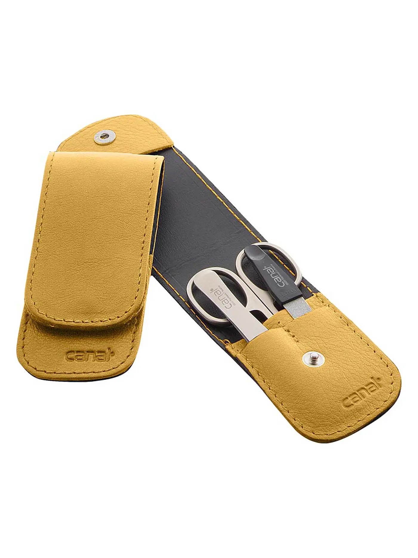 CANAL | Stecketui mit Druckknopf 3-teilig (Gelb) 5376 | 